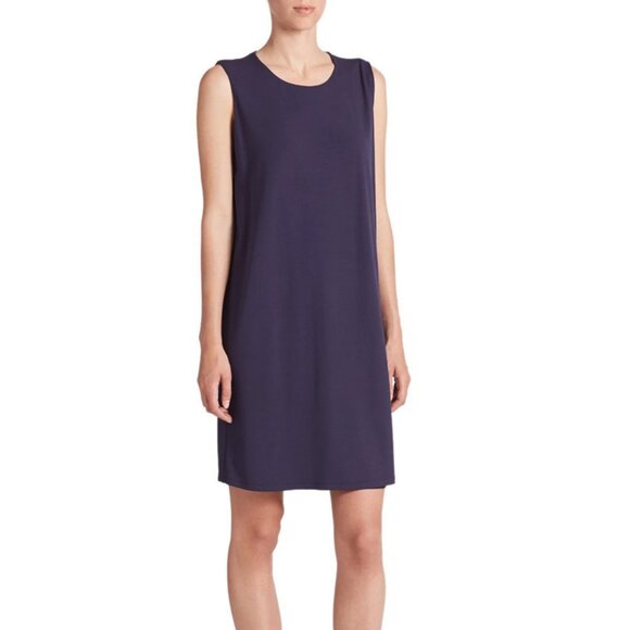 Eileen Fisher Navy Midi Dress - Picture 1 of 11